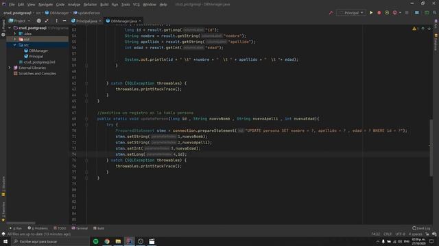 CRUD Java y PostgreSQL - modificar/editar registros de una tabla - Video 06 смотреть онлайн