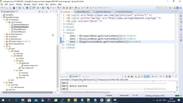 Application Scope in Spring mvc | Bean Scopes | spring mean scope смотреть онлайн