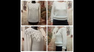 Кофточка спицами с круглой кокеткой "Мерцающие листья". Готовая работа. Я в шоке, расстроилась.