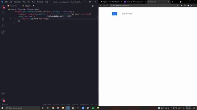 Copy Text Tutorial Using Clipboard API (JavaScript) смотреть онлайн