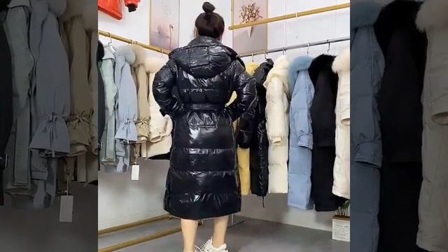 Длинное пуховое пальто выше колена для женщин, зима 2020, новый ремень, приталенный, с капюшоном, смотреть онлайн