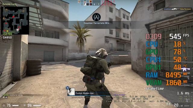 Radeon RX 6600 -- i5-13500 -- CSGO FPS Test смотреть онлайн