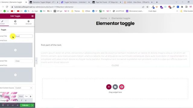 Elementor Toggle - Hide Or Show Section Or Text On Button Click ? (FREE)