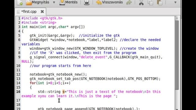 GTK+ tutorial 11 - notebook смотреть онлайн