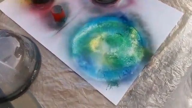 #влог Рисуем Картину балончиками #космос We draw balons wich paint on paper смотреть онлайн