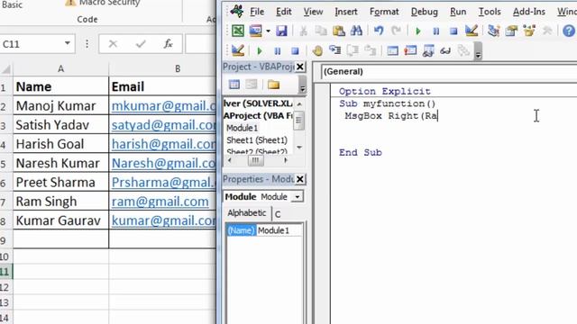 How to use Functions in excel VBA | Excel VBA lesson - 34 | left, right, mid and find function смотреть онлайн