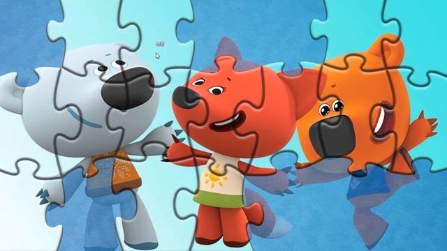 Bears Be-be-bears friends, putting together a jigsaw puzzle for children Be-be-bears смотреть онлайн