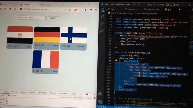 Vanilla js rest country api смотреть онлайн