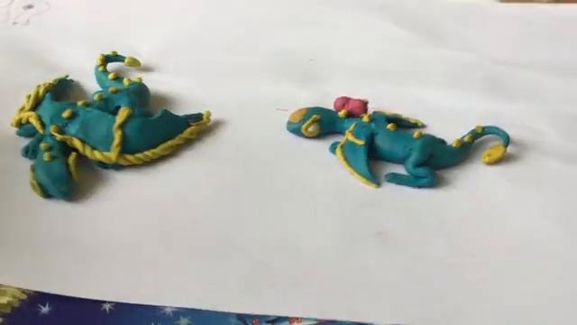 Бирюзовые драконы из пластилина смотреть онлайн