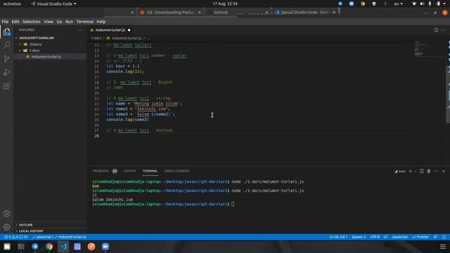 Online JavaScript darslari: 1-dars смотреть онлайн