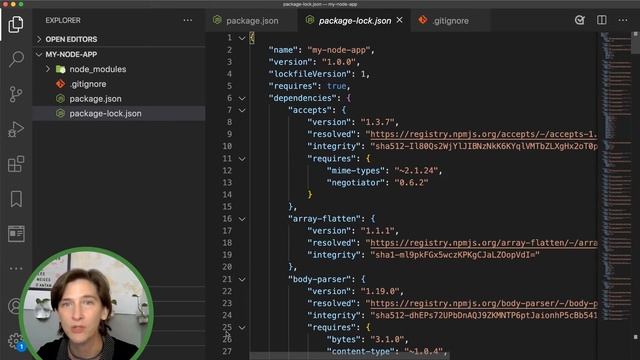 Qu'est ce que le fichier package-lock.json et pourquoi il faut le commit - Show me Node.js Ep. 09 смотреть онлайн