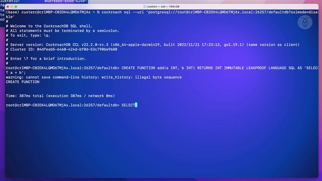 Demo: basics of user-defined functions (UDFs) in CockroachDB смотреть онлайн