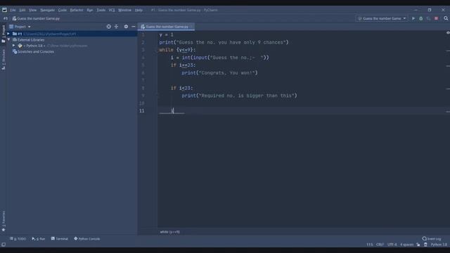 How to make a simple game using Python/PyCharm ||Guess Game|| смотреть онлайн