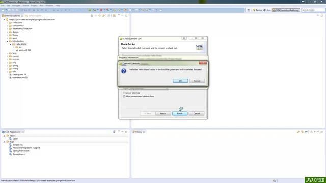 Java Creed - First Steps - Part 3 - How to Checkout Projects From Repository смотреть онлайн
