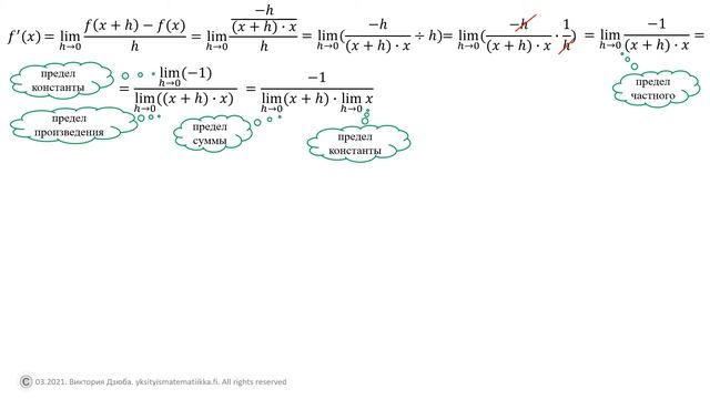 Функция производной (Derivaattafunktio). Pitkä matematiikka 6 Derivaatta по-русски, урок 13 смотреть онлайн