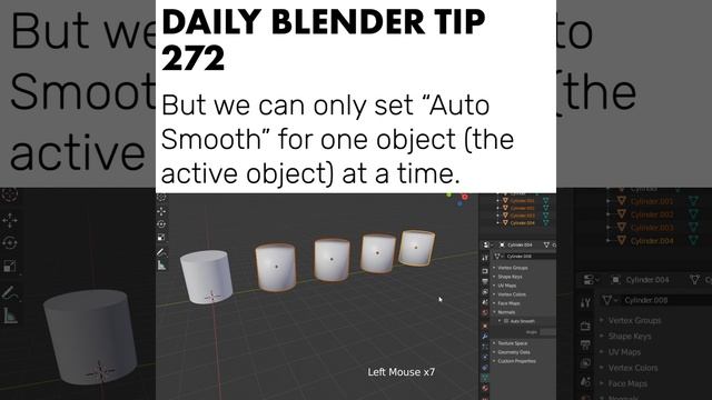 Daily Blender Tip 272 - Turn on Auto Smooth for all objects at once (Blender 2.7 & 2.8) смотреть онлайн