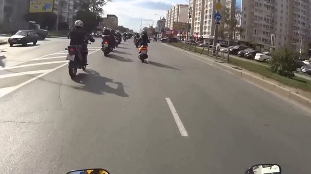 Закрытие мотосезона Томск 2015. (Взгляд изнутри колонны.) смотреть онлайн