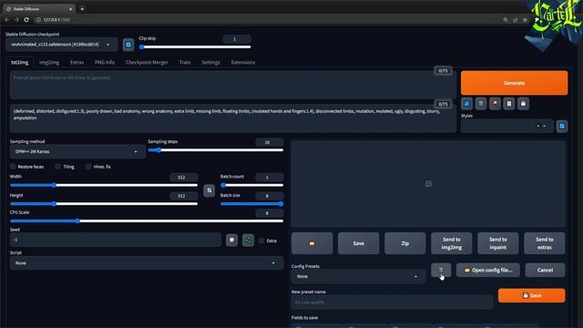 СОХРАНИТЬ ПРЕСЕТ С НАСТРОЙКАМИ в STABLE DIFFUSION смотреть онлайн