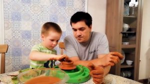 Обзор детского набора "Гончар" от компании Фантазер, гончарный круг / лепим из глины