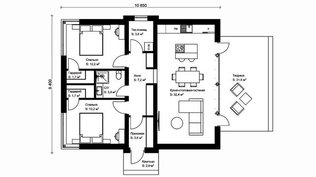 Одноэтажный компактный дом с плоской крышей / ЭКОНОМИЧНЫЙ ДОМ / Обзор дома / FLAT смотреть онлайн