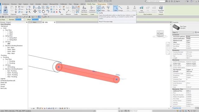 REVIT MEP 2019: HOW TO USE JUSTIFICATION EDITOR FOR PIPING AND DUCTING смотреть онлайн