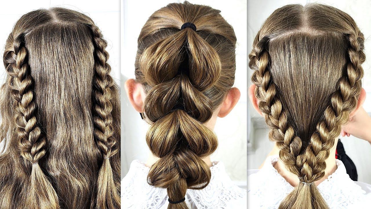 3 SIMPLE Hairstyles For Every Day. Hairstyles For Medium Hair.