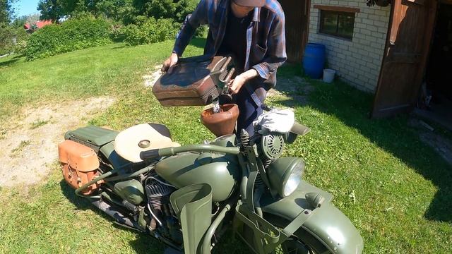 HARLEY-DAVIDSON WLA-42 (1945) FIRST START after being storaged смотреть онлайн