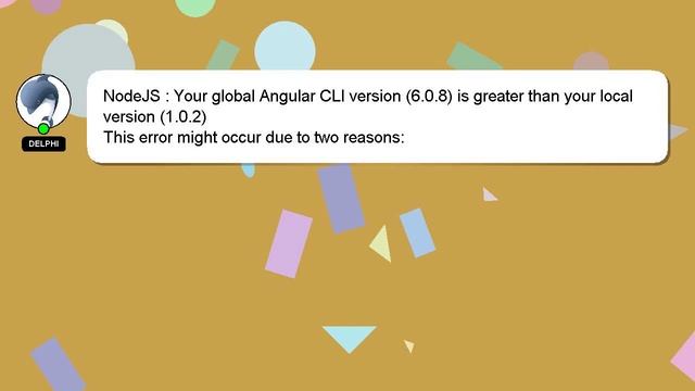 NodeJS : Your global Angular CLI version (6.0.8) is greater than your local version (1.0.2) смотреть онлайн