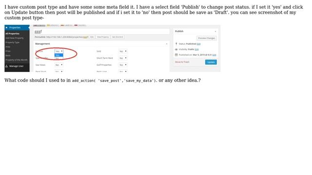 Wordpress: How to Update post status using meta data in Custom post TYpe? смотреть онлайн