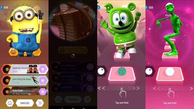 ? Minions vs Crazy Frog vs Gummy Bear vs Alien Dance ? Tiles Hop Edm Rush смотреть онлайн