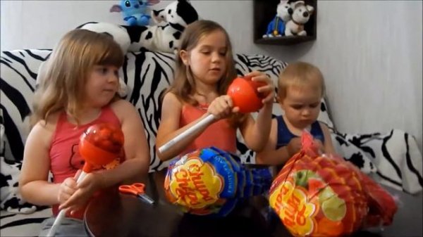 Большой ЧУПА ЧУПС Сюрприз! Giant Chuppa Chups Lollipops Candy Sweets Gummy Joker Tongue unboxing