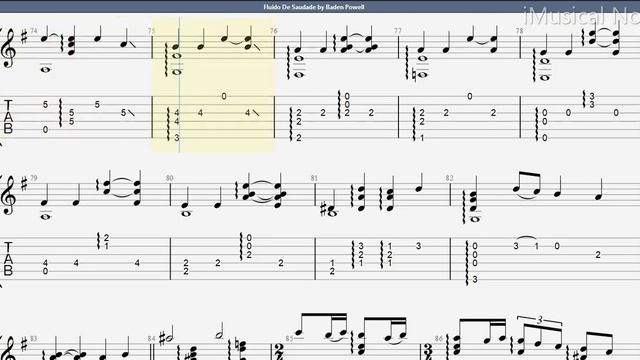 Guitar TAB - Baden Powell : Fluido De Saudade | Tutorial Sheet Lesson #iMn смотреть онлайн