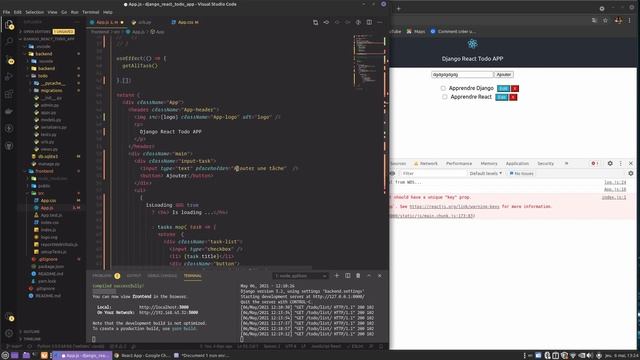 Comment créer un todo app avec Reactjs, Django et Django RestFramwork #3 conception du frontend смотреть онлайн