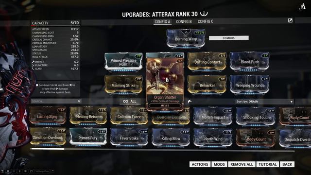 Warframe Weapon Builds - ''End Game'' Atterax Build (2 Forma) смотреть онлайн