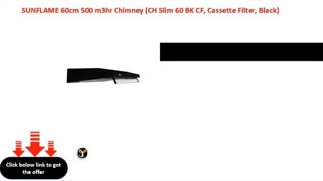 SUNFLAME 60cm 500 m3hr Chimney CH Slim 60 BK CF, Cassette Filter, Black смотреть онлайн
