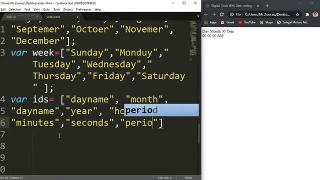 Digital Clock With Date Using HTML CSS & JS смотреть онлайн