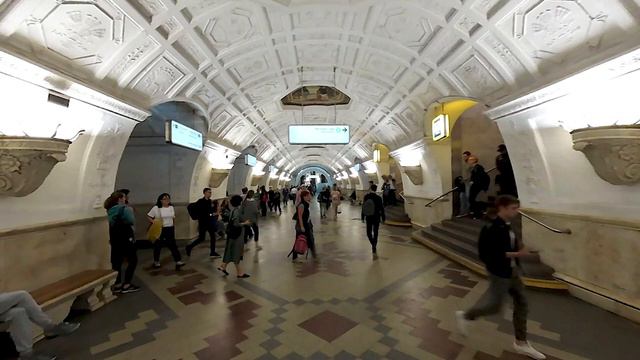 8K VR180 3D Russia Moscow Metro Belorusskaya (Белорусская) Subway - Short for people with VR Gear смотреть онлайн