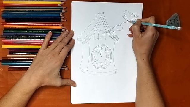 Как нарисовать часы с кукушкой. Онлайн-школа рисования "Малевашки" смотреть онлайн
