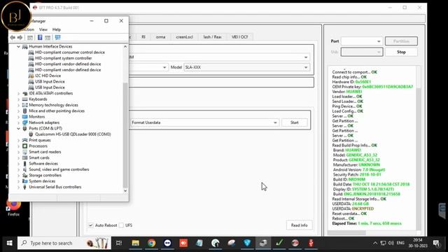 Huawei Enjoy 7 SLA AL00 Pratten and Frp Unlock With EFT PRO Tool Done By BJ Software Solution смотреть онлайн