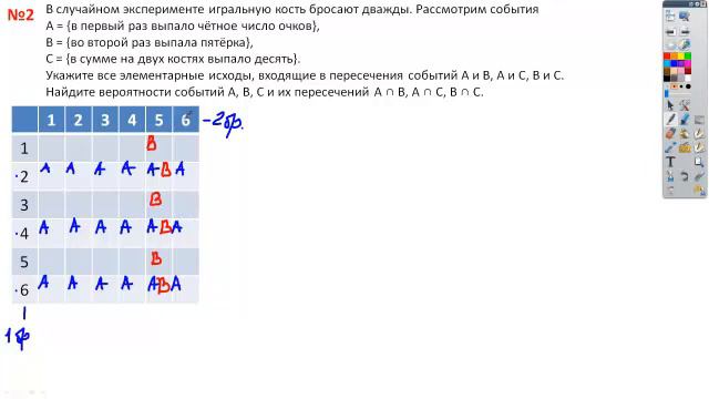 Пересечение событий (пример № 2) смотреть онлайн