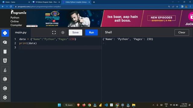 Add Key in Dictionary Using Python | Python Programming Practice Exercise in Tamil | #python смотреть онлайн