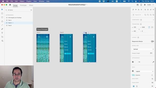 Off-Canvas Menu com Auto-Animate em Protótipo de Website Mobile no Adobe XD смотреть онлайн