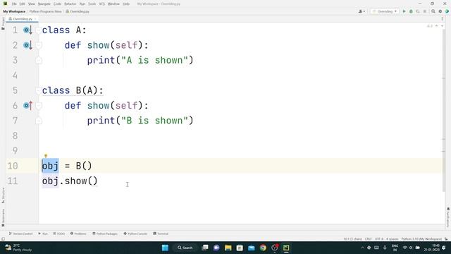 Method Overriding in Python смотреть онлайн