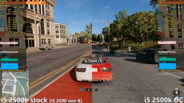 Intel core i5 2500 vs i5 2500k Overclock 5.0 GHz in 15 Games or i5 2500k stock vs OC смотреть онлайн