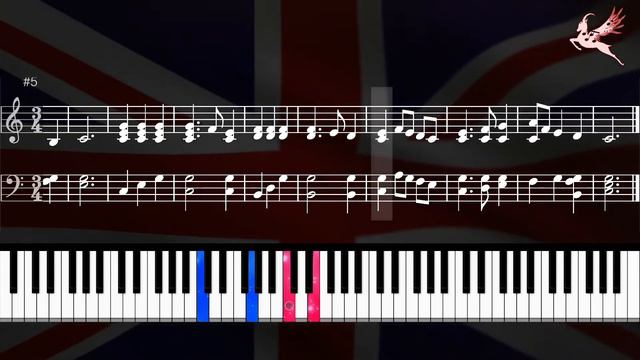 God Save the Queen : British National Anthem || Piano (music notes and keyboard tutorial), Very Eas смотреть онлайн