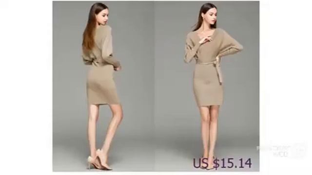 Одежда на Аliexpress - Осенне-зимние элегантные платья смотреть онлайн