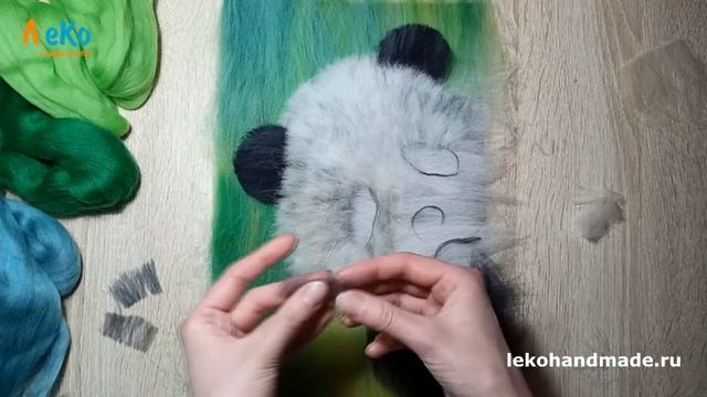 Шерстяная акварель/ картина шерстью Панда/ Мастер-класс смотреть онлайн