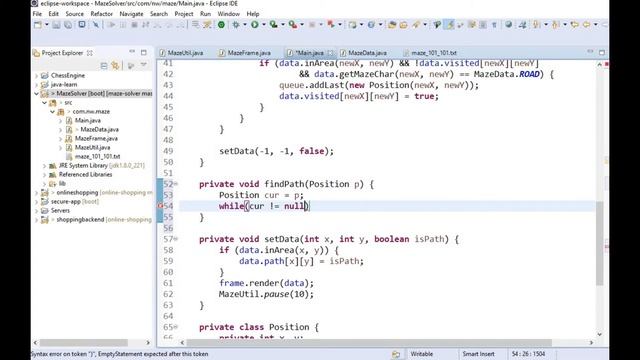 Java Maze Solver 5. Display Result. смотреть онлайн
