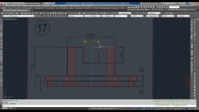 [Самоучитель Автокад] Фронтальный и профильный разрезы детали в Автокад 2D (инженерная графика) смотреть онлайн