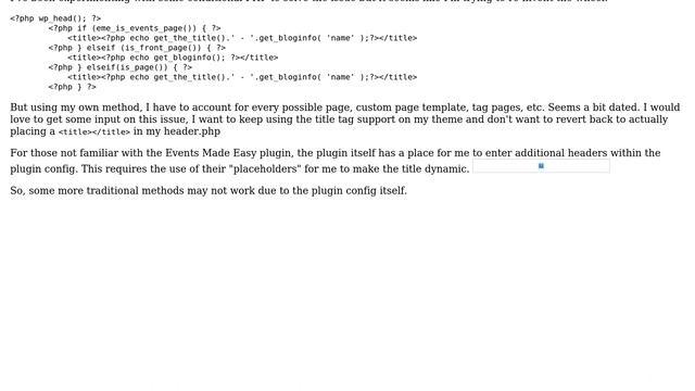 Wordpress: Events Made Easy Plugin - Duplicate Title Tags смотреть онлайн